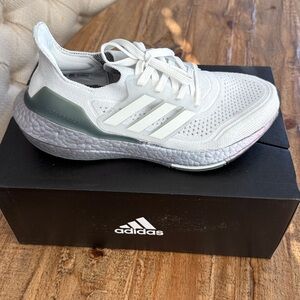 Adidas White and Gray Athletic Sneakers